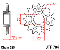JT Sprockets JTF704